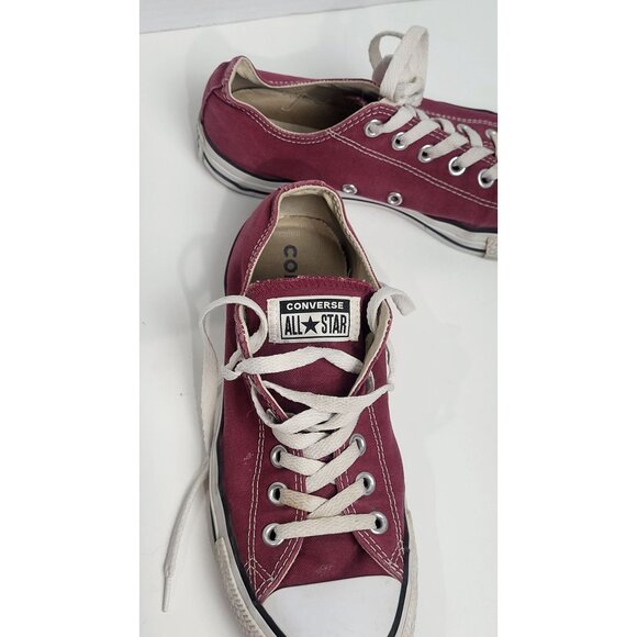 Converse All Star Ox Classic Burgundy Canvas Sneakers Size 8 - Picture 7 of 10